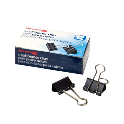 Small Binder Clips, 0.25 Capacity, Black, 12 Clips/Pack