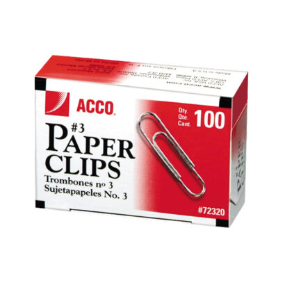Standard Paper Clips, Silver, 100 Clips/Pack, 10 Packs