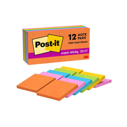 Sticky Notes, 3 x 3, Sorbet Collection, 100 Sheets/Pad, 12 Pads/Pack