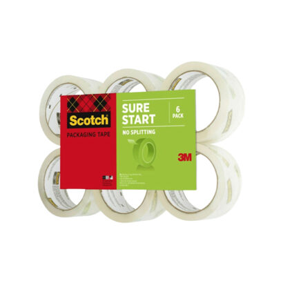 Scotch Sure Start Packing Tape, 1.88 x 25 yds., Clear, 6/Pack
