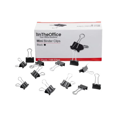 Small Binder Clips, 0.38 Capacity, Black, 144 Clips/Pack