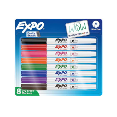 Expo Dry Erase Marker, Fine Tip, Assorted Colors, 8/Pack