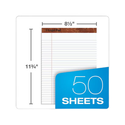 TOPS The Legal Pad Notepad, 8.5 x 11.75, Wide Ruled, White, 50 Sheets/Pad, 1 Pad/Pack