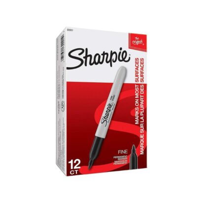 Sharpie Retractable Permanent Marker, Ultra Fine Tip, Black, 12/Pack